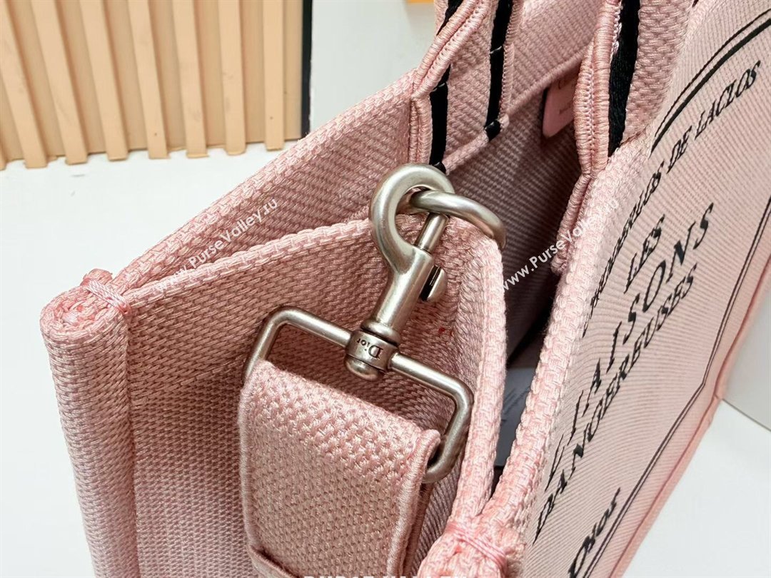 Dior Large Book Tote Bag in Light Pink Book Cover Embroidery 2026 8833 (BF-260127031)