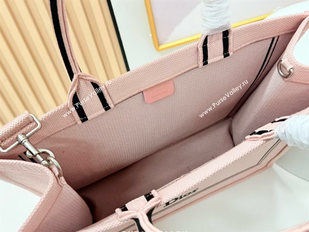 Dior Large Book Tote Bag in Light Pink Book Cover Embroidery 2026 8833 (BF-260127031)