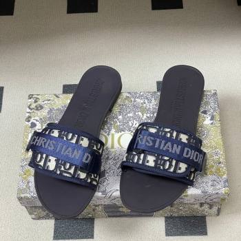 Dior Dio(r)evolution Flat Slides Sandal in Technical Fabric with Strap Oblique/Blue 2026 (MD-260302094)