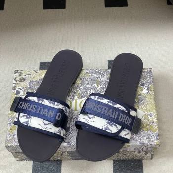 Dior Dio(r)evolution Flat Slides Sandal in Technical Fabric with Strap Print/Blue 2026 (MD-260302096)