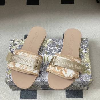 Dior Dio(r)evolution Flat Slides Sandal in Technical Fabric with Strap Beige 2026 (MD-260302097)