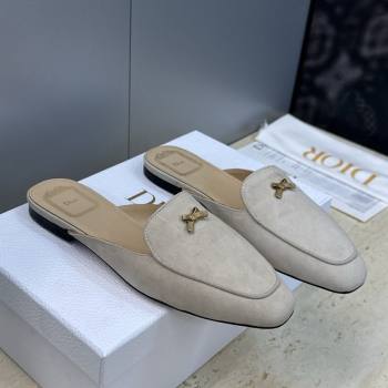 Dior Baby Bow Mules in Suede Beige 2026 DR030202 (JC-260302060)