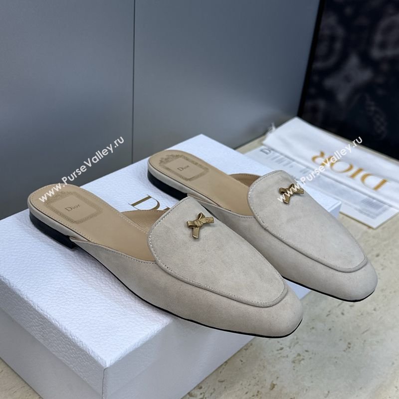 Dior Baby Bow Mules in Suede Beige 2026 DR030202 (JC-260302060)