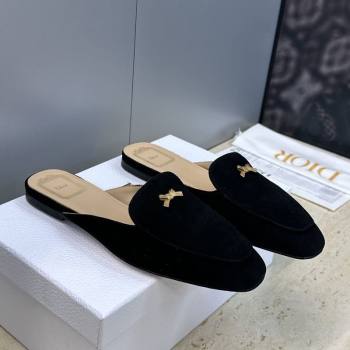 Dior Baby Bow Mules in Suede Black 2026 DR030202 (JC-260302063)
