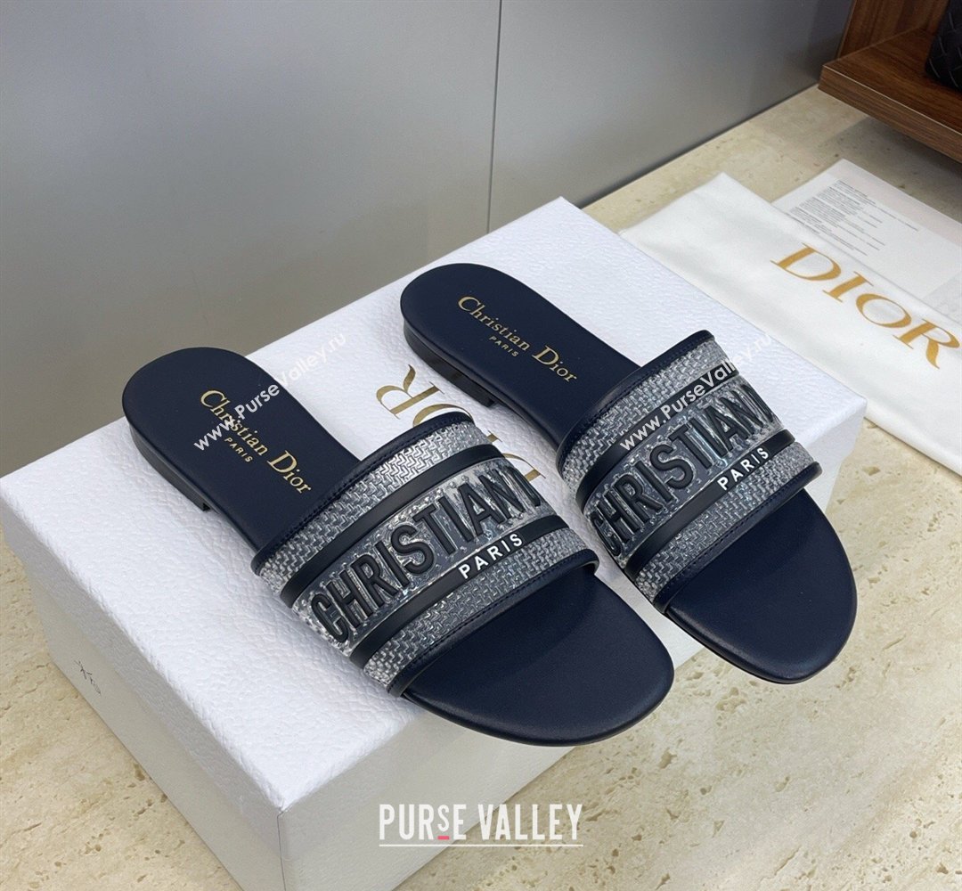 Dior Dway Flat Slides Sandal in Transparent and TPU Blue 2026 (JC-260302092)