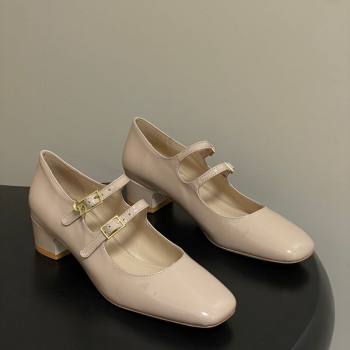 Dior Cherie Pumps 4cm in Patent Calfskin Leather Nude Pink 2026 0303 (MD-260303008)