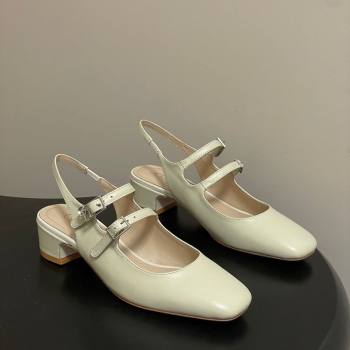 Dior Cherie Slingbacks Pump 4cm in Supple Calfskin Leather White 2026 0303 (MD-260303002)