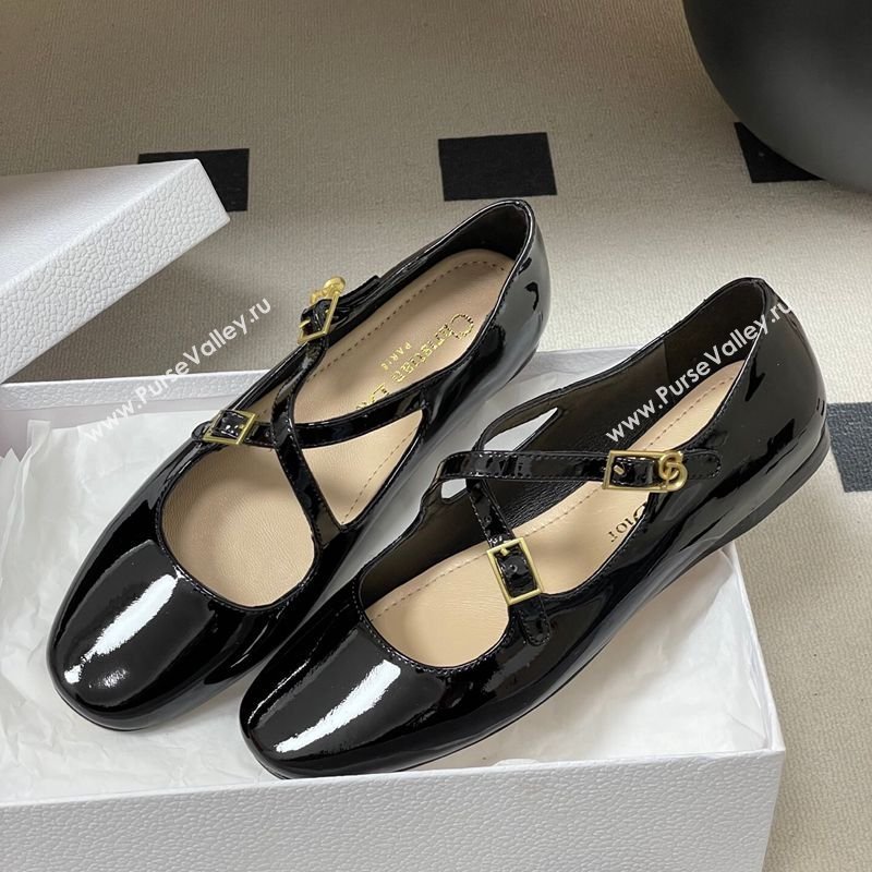 Dior Very Dior Ballet Flats in Patent Leather Black 2026 0303 (MD-260303013)