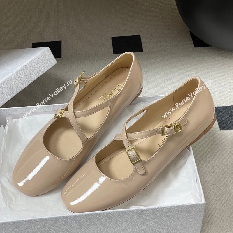 Dior Very Dior Ballet Flats in Patent Leather Nude Pink 2026 0303 (MD-260303014)