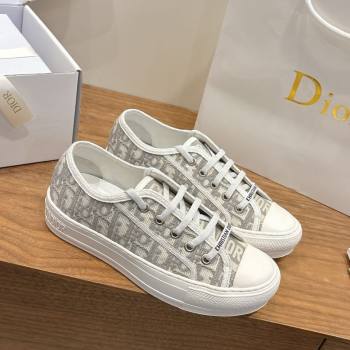 Dior WalknDior Sneakers in Oblique Embroidered Cotton Grey 2026 0302 (KL-260303026)