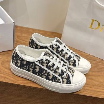 Dior WalknDior Sneakers in Oblique Embroidered Cotton Blue 2026 0302 (KL-260303027)