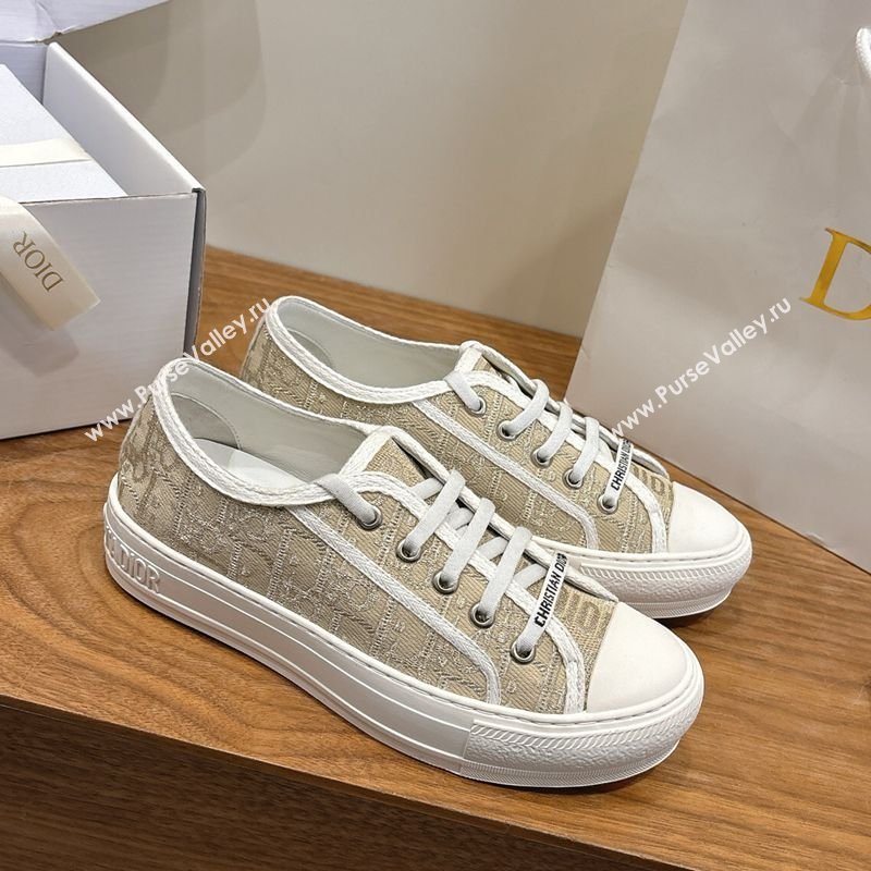 Dior WalknDior Sneakers in Oblique Embroidered Cotton Gold 2026 0302 (KL-260303028)