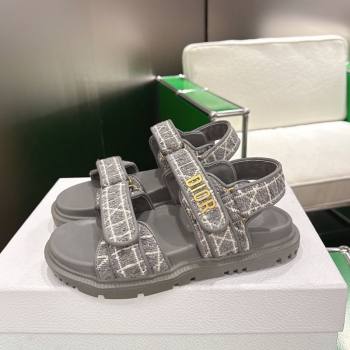Dior Dioract Flat Sandals in Grey Tweed 2026 0302 (MD-260302125)