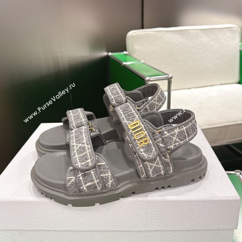 Dior Dioract Flat Sandals in Grey Tweed 2026 0302 (MD-260302125)