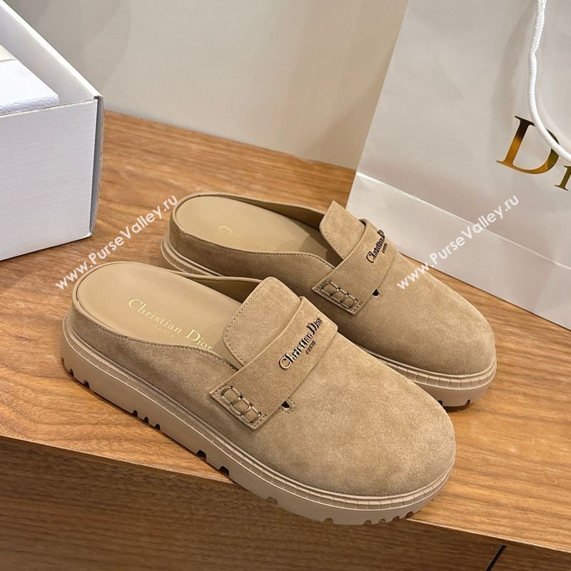 Dior Boy Platform Mules in Suede Beige 2026 DR030203 (MD-260302068)