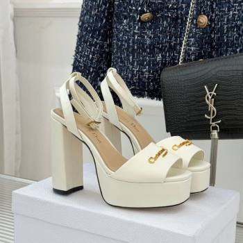 Dior D-Lane Platform Sandals 8cm in Satin White 2026 DR030206 (MD-260302106)