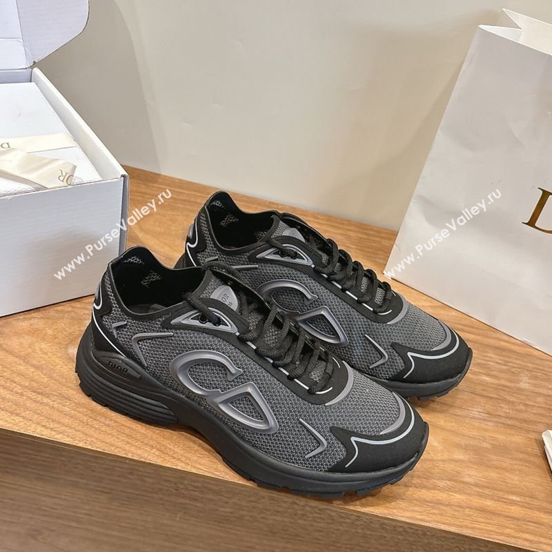 Dior B30 Countdown Tech Sneakers in Semi-Transparent Mesh, Technical Fabric and Rubber Black/Grey 2026 (MD-260303041)