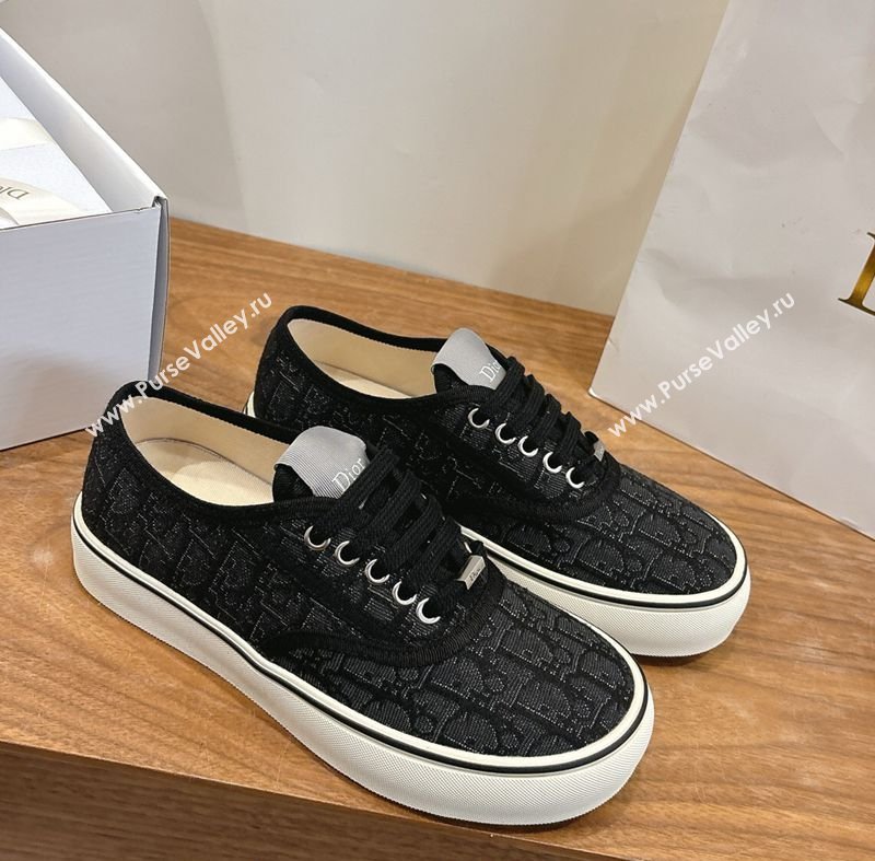 Dior Saltwind Sneakers 3cm in Dior Oblique Embroidered Cotton Black 2026 0303 (MD-260303034)