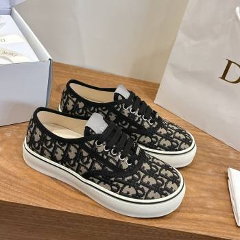Dior Saltwind Sneakers 3cm in Dior Oblique Embroidered Cotton Blue 2026 0303 (MD-260303035)