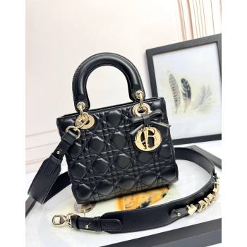 Dior Small Lady Dior My ABCDior Bag in Cannage Lambskin with Bow Black 2026 D6604 (XXG-260408093)