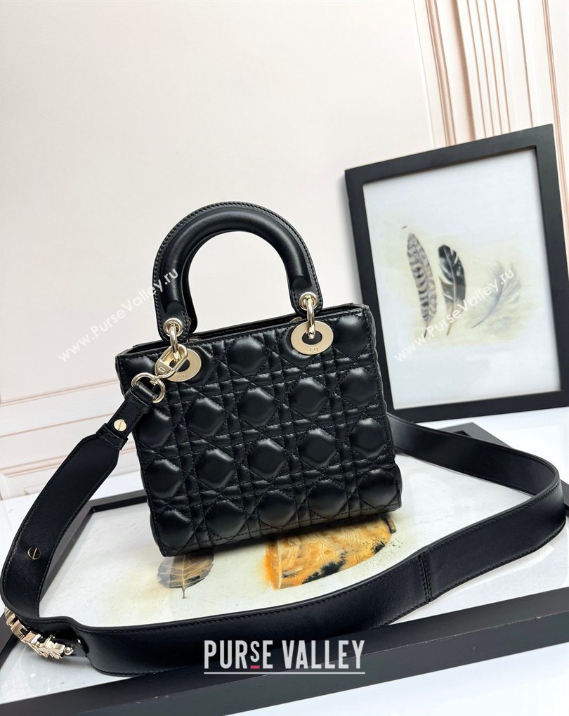 Dior Small Lady Dior My ABCDior Bag in Cannage Lambskin with Bow Black 2026 D6604 (XXG-260408093)