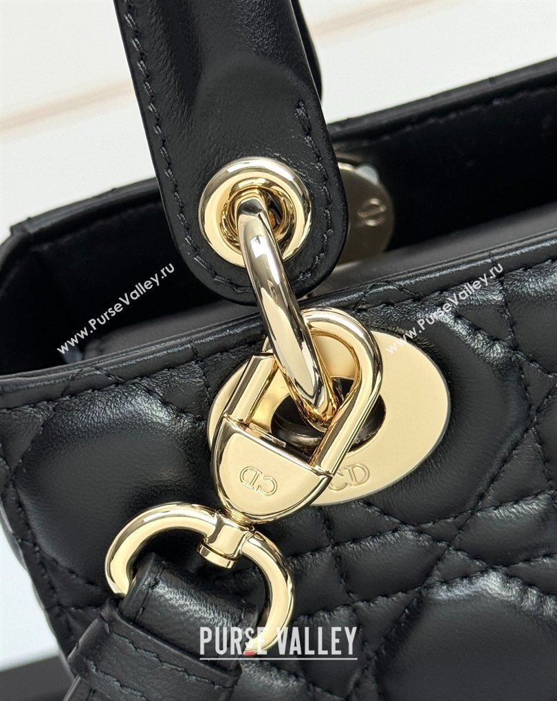 Dior Small Lady Dior My ABCDior Bag in Cannage Lambskin with Bow Black 2026 D6604 (XXG-260408093)