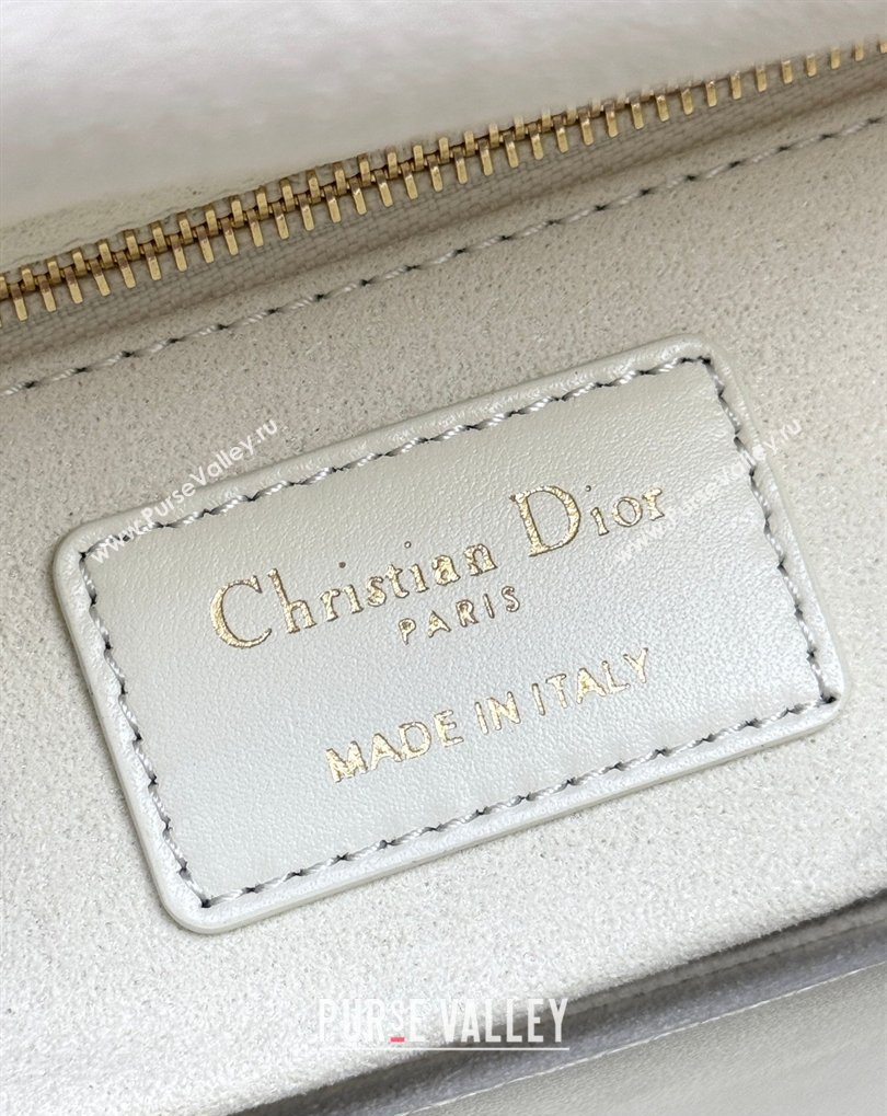 Dior Small Lady Dior My ABCDior Bag in Cannage Lambskin with Bow White 2026 D6604 (XXG-260408094)