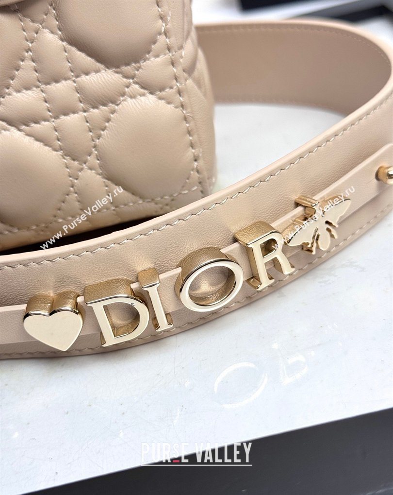 Dior Small Lady Dior My ABCDior Bag in Cannage Lambskin with Bow Beige Apricot 2026 D6604 (XXG-260408095)