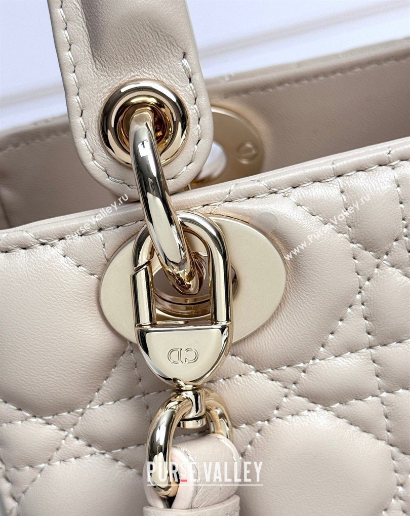 Dior Small Lady Dior My ABCDior Bag in Cannage Lambskin with Bow Beige Apricot 2026 D6604 (XXG-260408095)