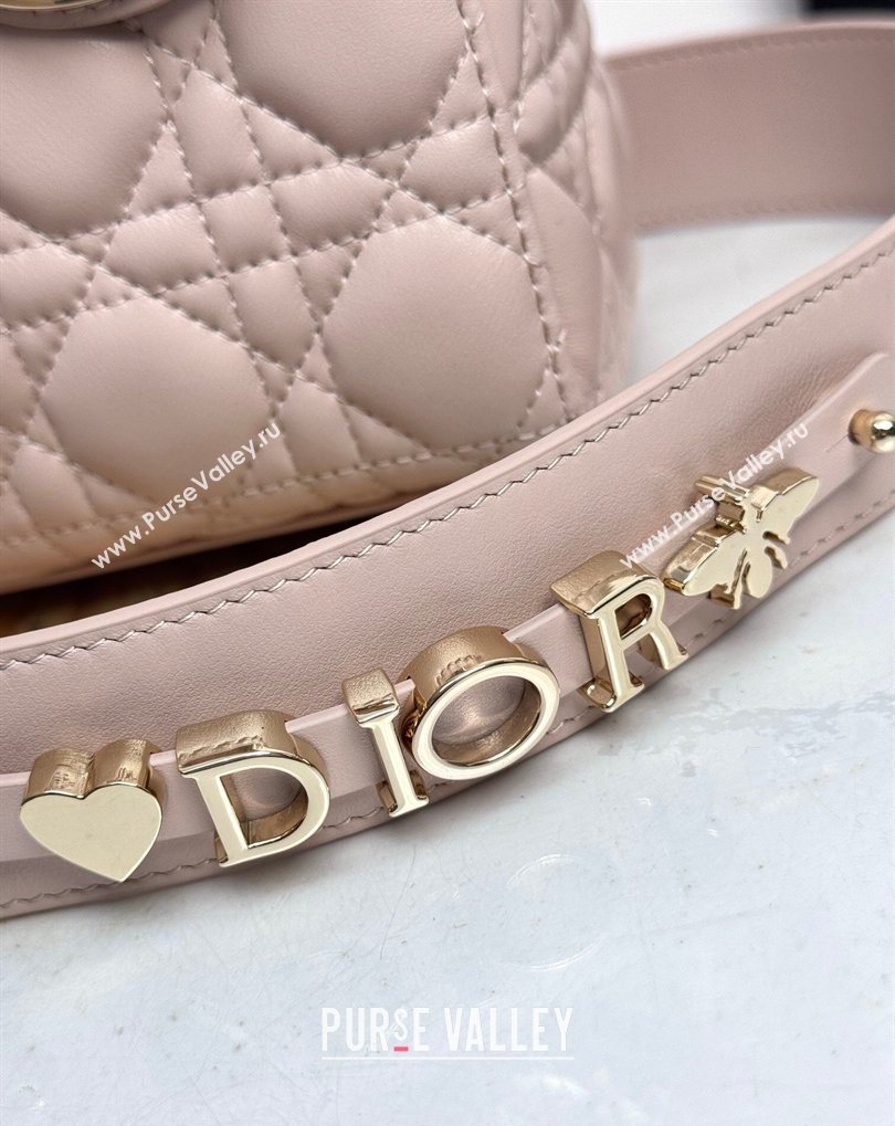 Dior Small Lady Dior My ABCDior Bag in Cannage Lambskin with Bow Blush Pink 2026 D6604 (XXG-260408096)