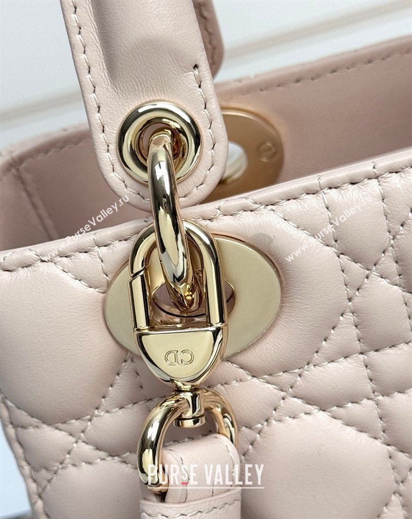 Dior Small Lady Dior My ABCDior Bag in Cannage Lambskin with Bow Blush Pink 2026 D6604 (XXG-260408096)