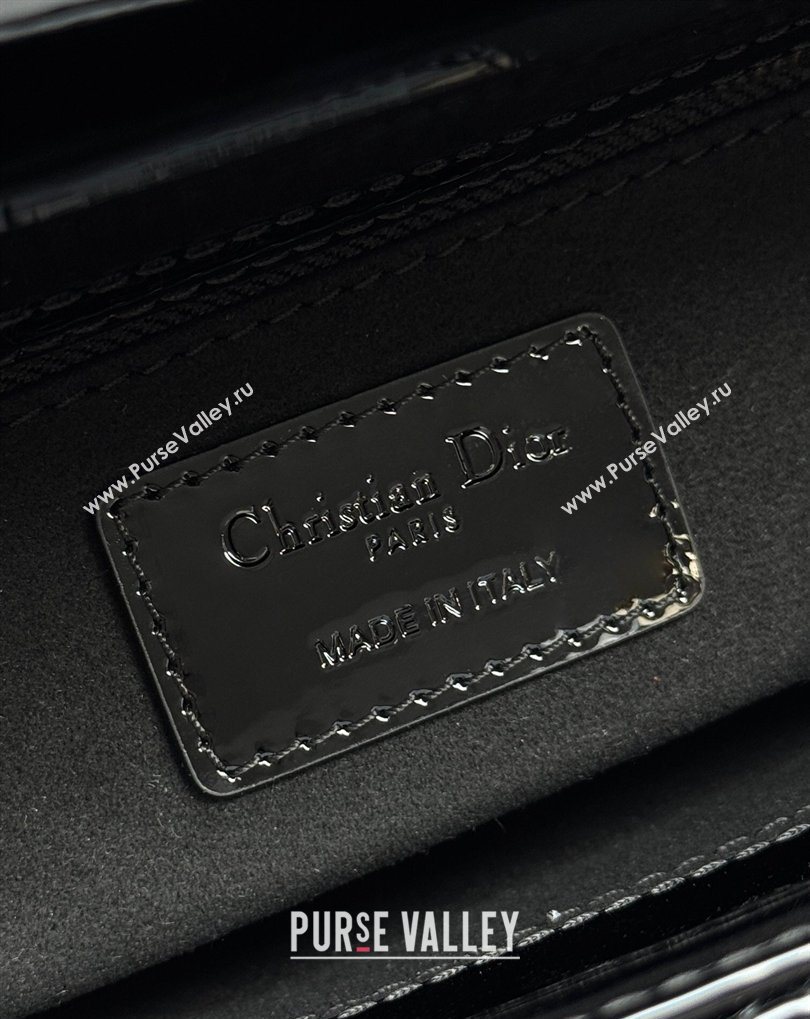 Dior Small Lady Dior My ABCDior Bag in Patent Cannage Leather with Bow Black 2026 D6604 (XXG-260408099)
