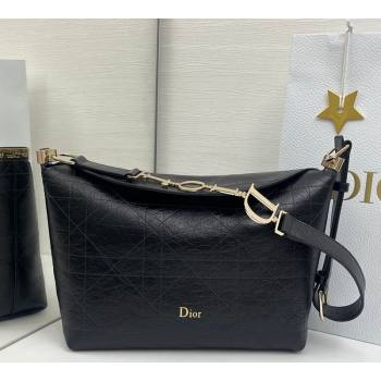 Dior Small Diorly Bag in Cannage Crinkled Calfskin Leather Black 2026 (XXG-260408101)