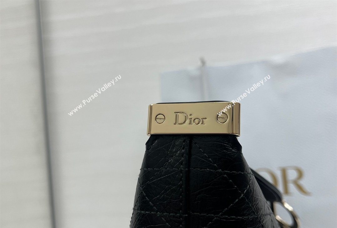 Dior Small Diorly Bag in Cannage Crinkled Calfskin Leather Black 2026 (XXG-260408101)
