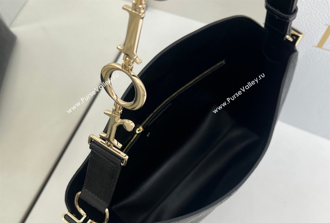 Dior Small Diorly Bag in Cannage Crinkled Calfskin Leather Black 2026 (XXG-260408101)