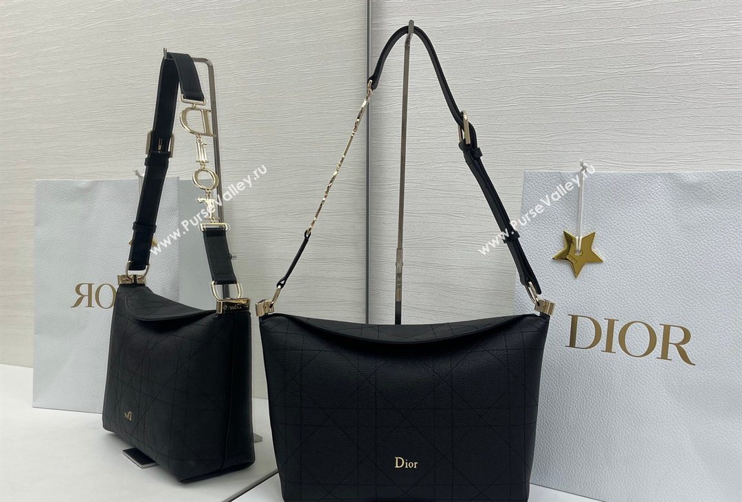 Dior Small Diorly Bag in Cannage Flat Calfskin Leather Black 2026 (XXG-260408102)