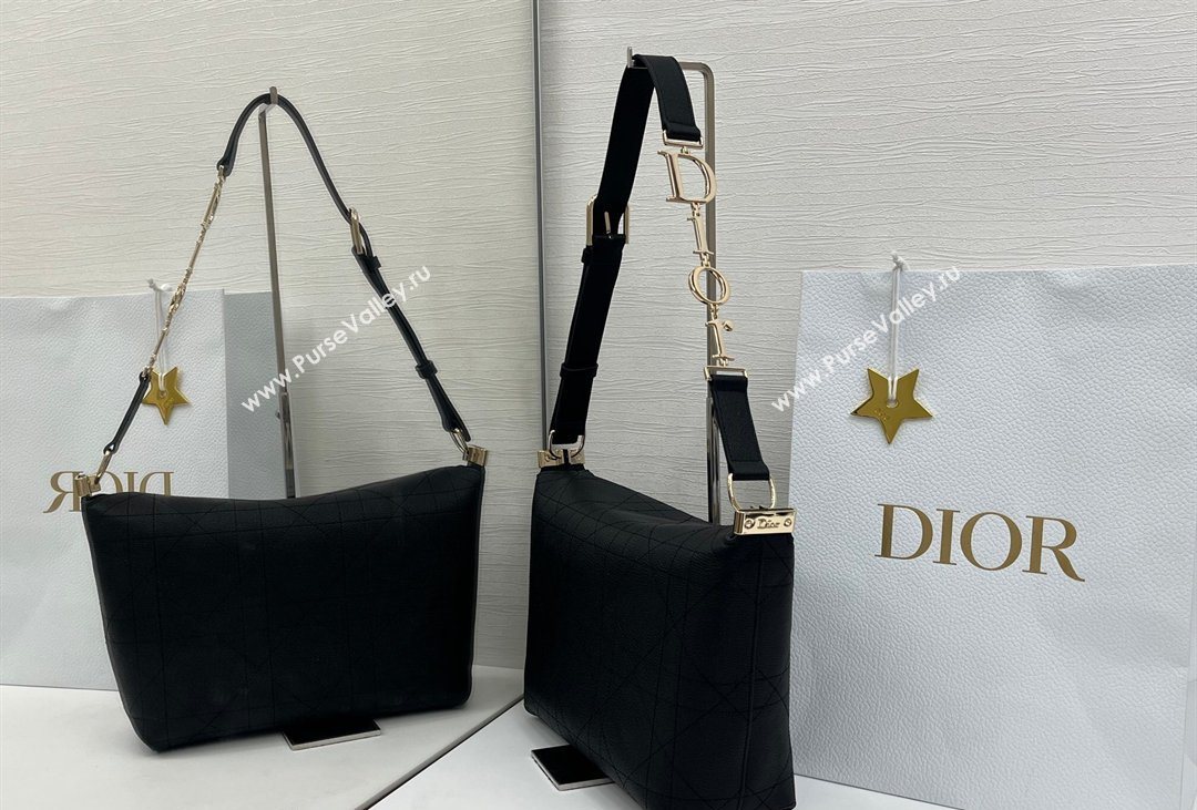 Dior Small Diorly Bag in Cannage Flat Calfskin Leather Black 2026 (XXG-260408102)