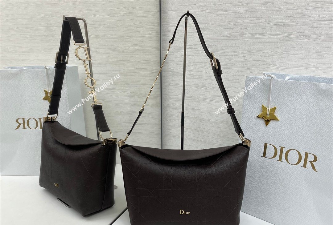 Dior Small Diorly Bag in Cannage Flat Calfskin Leather Brown 2026 (XXG-260408103)