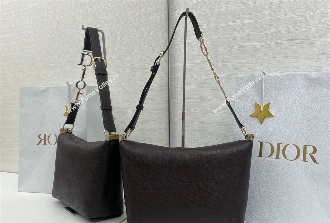 Dior Small Diorly Bag in Cannage Flat Calfskin Leather Brown 2026 (XXG-260408103)