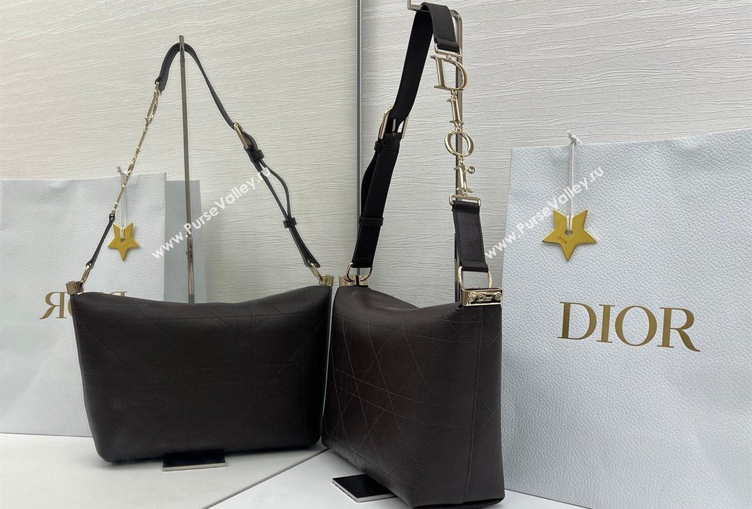 Dior Small Diorly Bag in Cannage Flat Calfskin Leather Brown 2026 (XXG-260408103)
