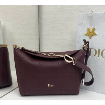 Dior Small Diorly Bag in Cannage Flat Calfskin Leather Burgundy 2026 (XXG-260408104)