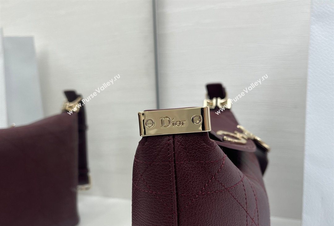Dior Small Diorly Bag in Cannage Flat Calfskin Leather Burgundy 2026 (XXG-260408104)