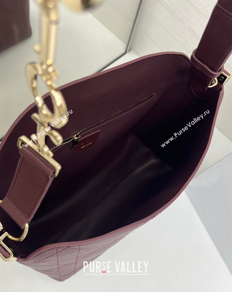 Dior Small Diorly Bag in Cannage Flat Calfskin Leather Burgundy 2026 (XXG-260408104)
