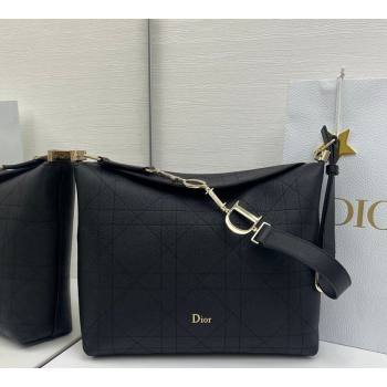 Dior Medium Diorly Bag in Cannage Flat Calfskin Leather Black 2026 (XXG-260408106)