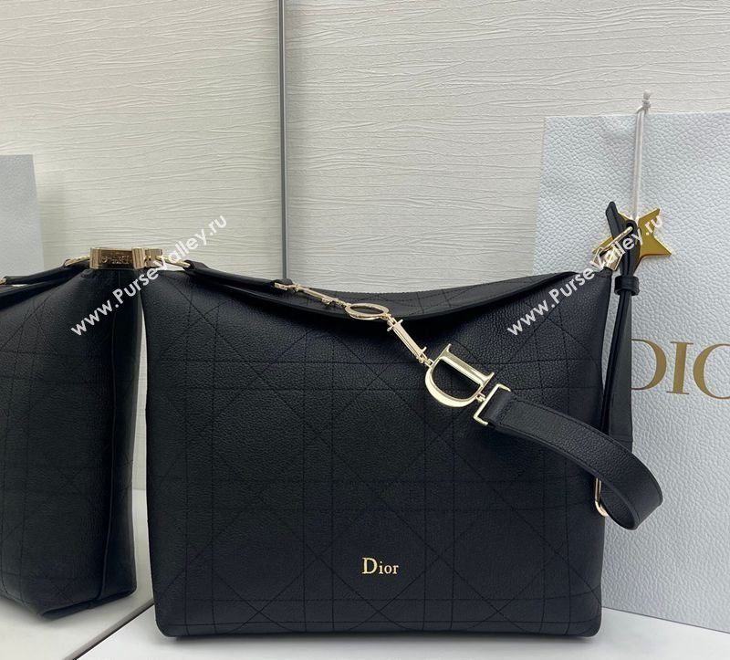 Dior Medium Diorly Bag in Cannage Flat Calfskin Leather Black 2026 (XXG-260408106)