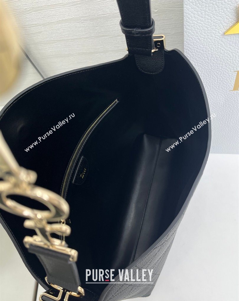 Dior Medium Diorly Bag in Cannage Flat Calfskin Leather Black 2026 (XXG-260408106)