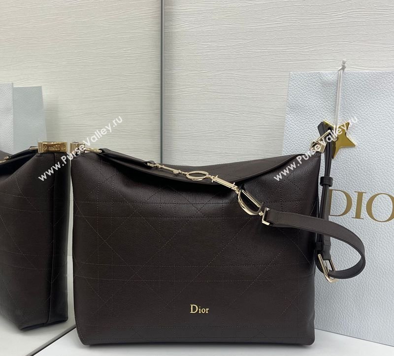 Dior Medium Diorly Bag in Cannage Flat Calfskin Leather Brown 2026 (XXG-260408107)
