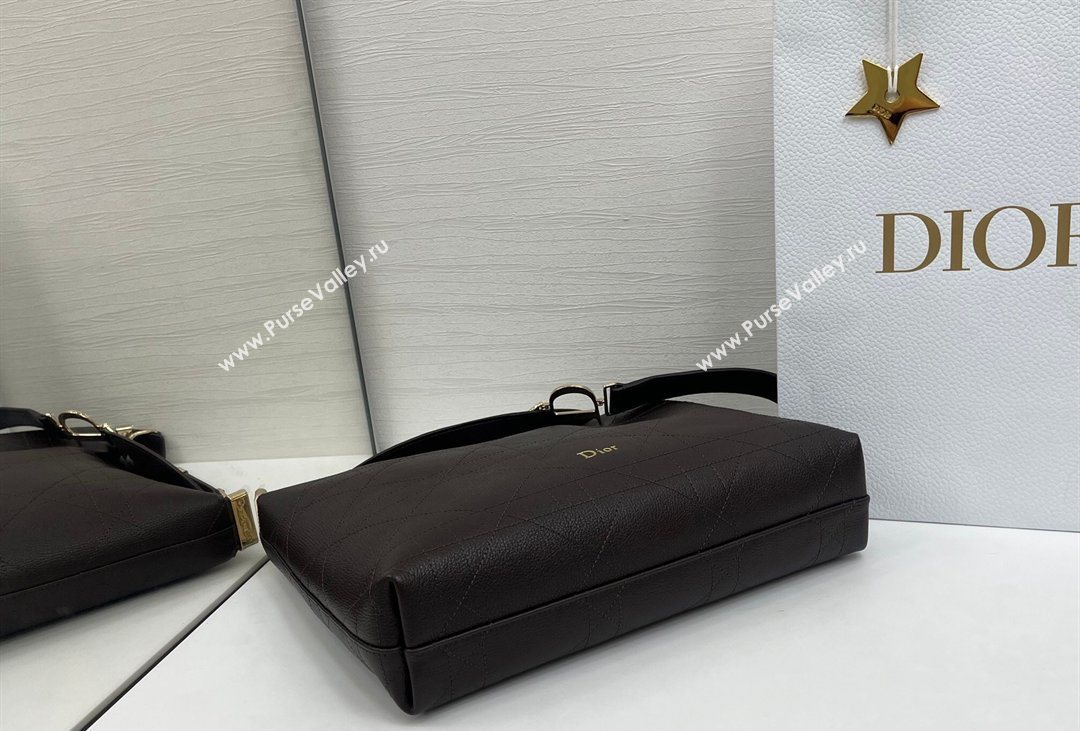 Dior Medium Diorly Bag in Cannage Flat Calfskin Leather Brown 2026 (XXG-260408107)