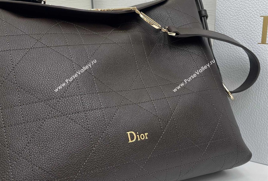 Dior Medium Diorly Bag in Cannage Flat Calfskin Leather Brown 2026 (XXG-260408107)