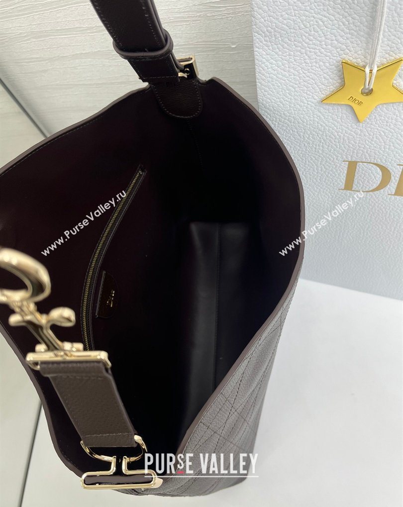 Dior Medium Diorly Bag in Cannage Flat Calfskin Leather Brown 2026 (XXG-260408107)